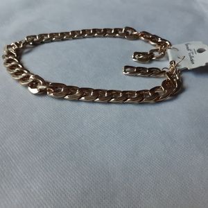 Heavy goldtone necklace & earring set